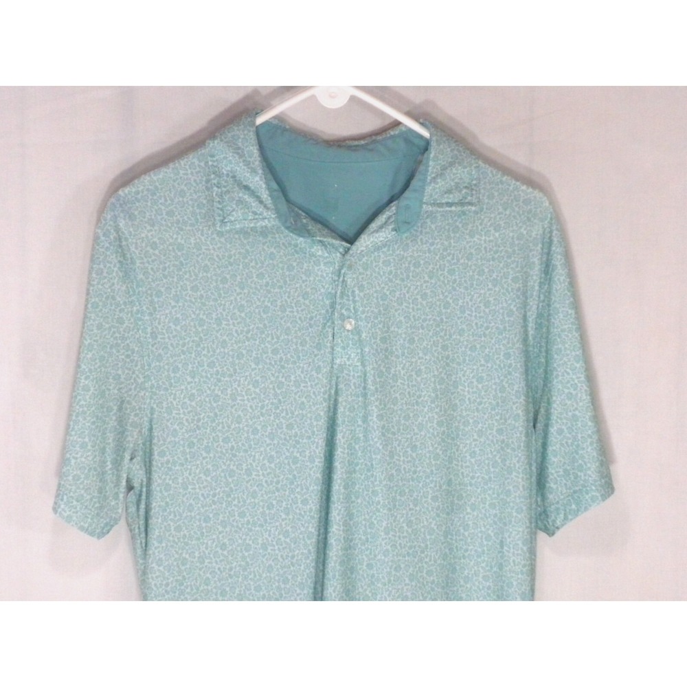 Hickey Freeman Polo Shirt‎ Mens M Green Floral Luxury Golf Ivy Prep Short Sleeve - Picture 3 of 11